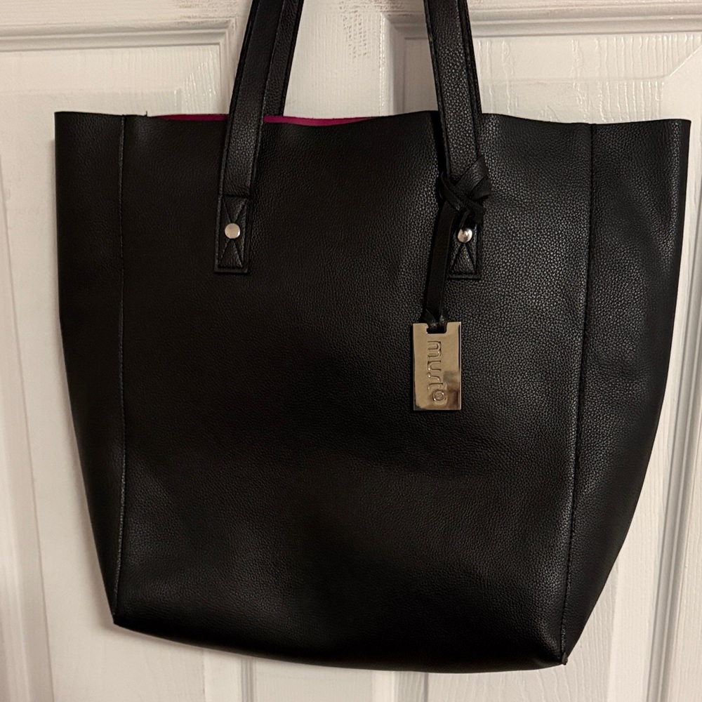 Muuto Black Leather Tote Bag